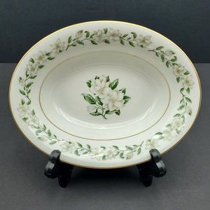 Princess China Tru-Tone Bridal Wreath Oval Vegetable Serving Bowl Floral Edge